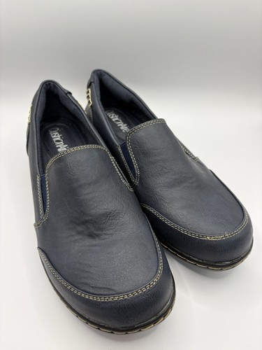 Cushionaire Dash Navy Blue Leather Slip On Loafers Size 7.5 - photo 3