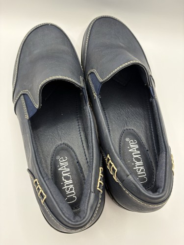 Cushionaire Dash Navy Blue Leather Slip On Loafers Size 7.5 - photo 4