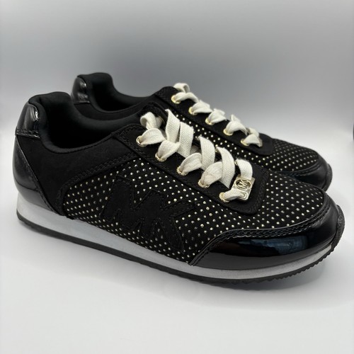 Michael Kors Girls Black & Gold Running Sneakers Size 3 - photo 2