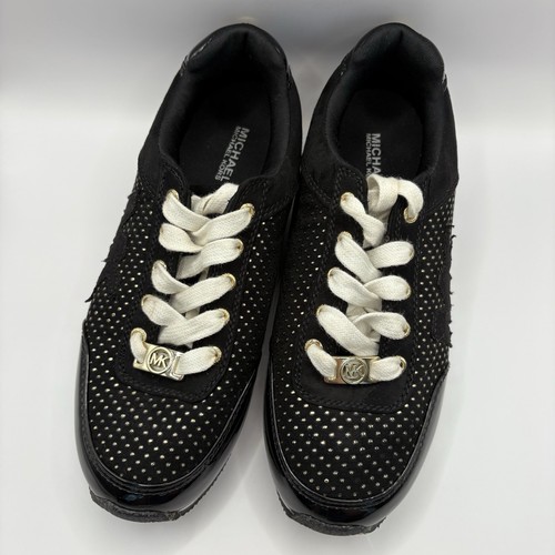 Michael Kors Girls Black & Gold Running Sneakers Size 3 - photo 5