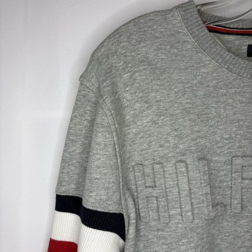 Tommy Hilfiger Men’s Grey Embossed Crew Neck Sweatshirt - M - photo 3