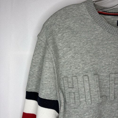 Tommy Hilfiger Men’s Grey Embossed Crew Neck Sweatshirt - M - photo 4