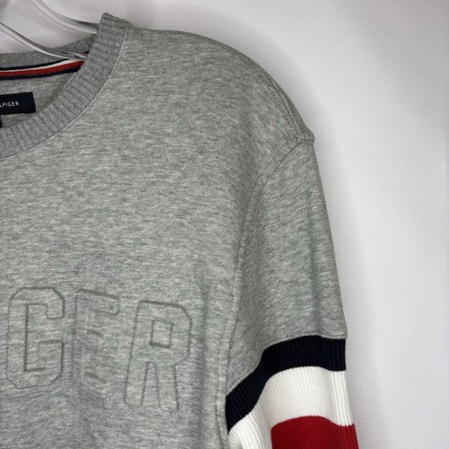 Tommy Hilfiger Men’s Grey Embossed Crew Neck Sweatshirt - M - photo 5