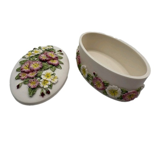 VINTAGE WILLOW HALL “April” Primrose Floral Porcelain Trinket Bo - photo 2