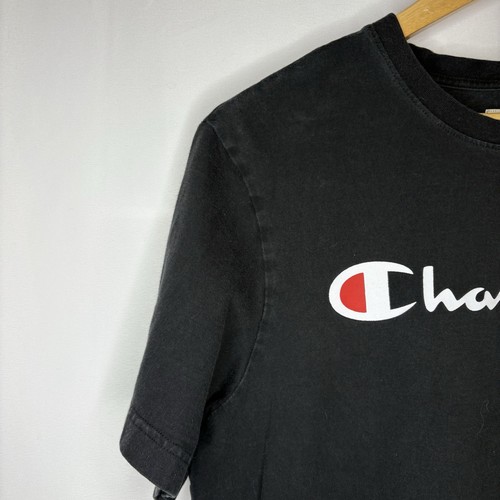 Men’s Champion 100% Cotton Black White Logo T-Shirt Medium - photo 3