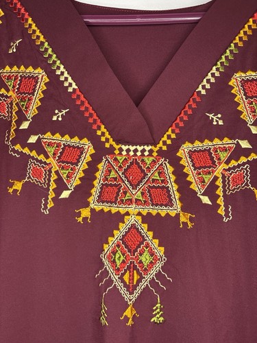 Unbranded Embroidered Maroon Batik Tunic Dress Size XXL - photo 4