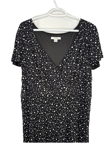 NWT DRESSBARN Women’s Midi Black & White Polka Dot Dress 16W - photo 2
