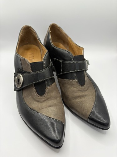 FIDJI Walk This Way Genuine Leather Heel Loafer Pumps 6.5