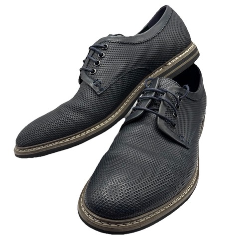 Men's Zanzara Hartung Navy Blue Leather Oxford Shoes Size 8.5