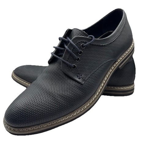 Men's Zanzara Hartung Navy Blue Leather Oxford Shoes Size 8.5 - photo 3