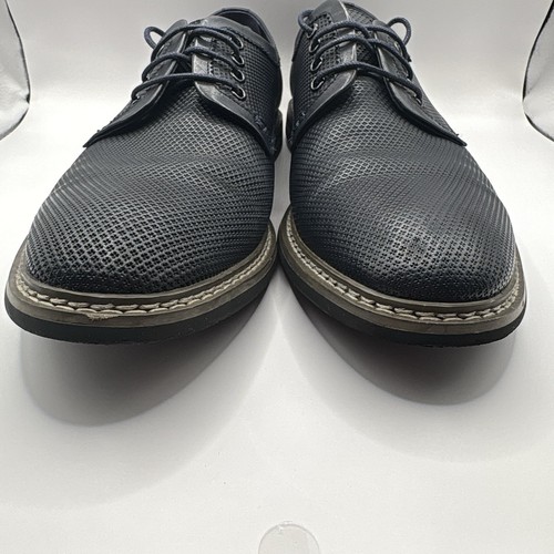 Men's Zanzara Hartung Navy Blue Leather Oxford Shoes Size 8.5 - photo 4