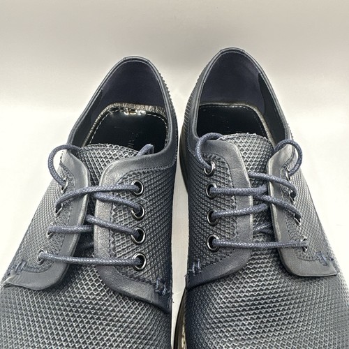 Men's Zanzara Hartung Navy Blue Leather Oxford Shoes Size 8.5 - photo 5
