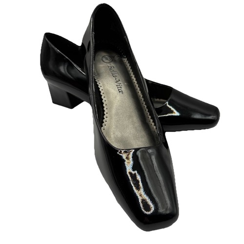 Bella Vita Genuine Patent Leather 1.75” Square Heel Pump 7.5W