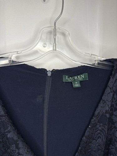LAUREN RALPH LAUREN Women’s Lace Long Sleeve Wrap Dress Sz 10 - photo 4