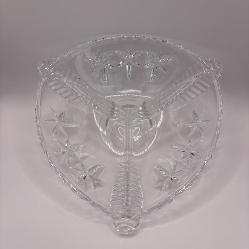 Vintage Duncan & Miller Lead Three Feathers Divided Glass Bowl - photo 4