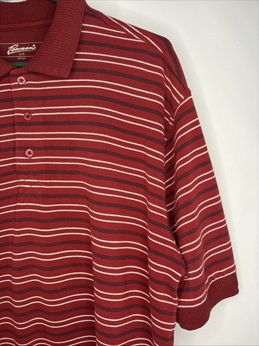 Penmans Men’s Red Striped Cotton Polo Short Sleeve Shirt Size La - photo 4
