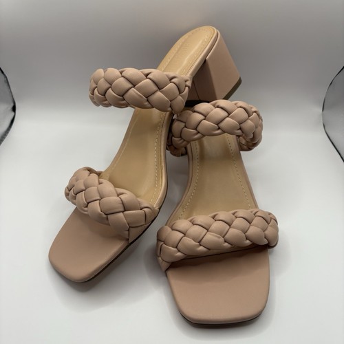 CUSHIONAIRE Women's Pink Braided Low Block Heel Sandals 8.5W - photo 2