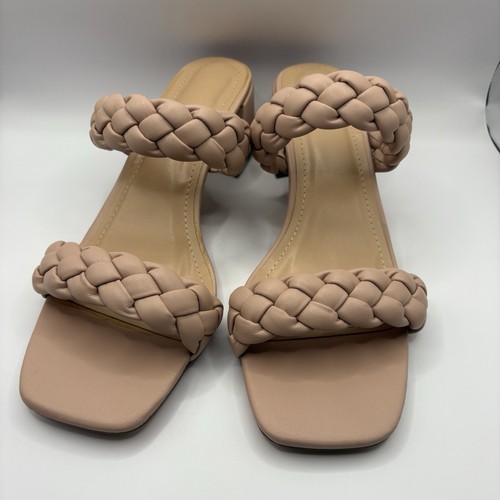 CUSHIONAIRE Women's Pink Braided Low Block Heel Sandals 8.5W - photo 3
