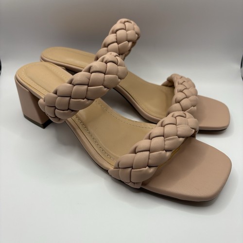 CUSHIONAIRE Women's Pink Braided Low Block Heel Sandals 8.5W - photo 5