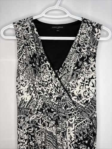Mario Serrani Women’s Summer Maxi Dress Black & White Print Size