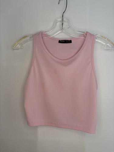 Women’s Ribbed Athletic Crop Tops: Pink (M) and Purple (S)