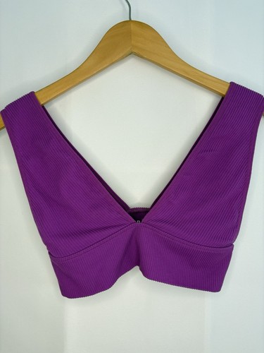 Women’s Ribbed Athletic Crop Tops: Pink (M) and Purple (S) - photo 2