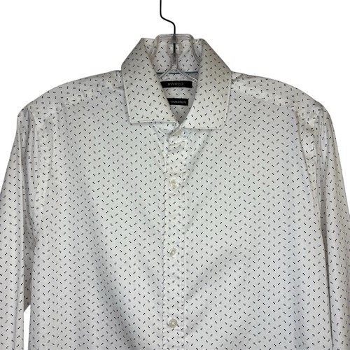 RW&CO Men’s Slim Fit White & Navy Dress Shirt Size S - photo 2