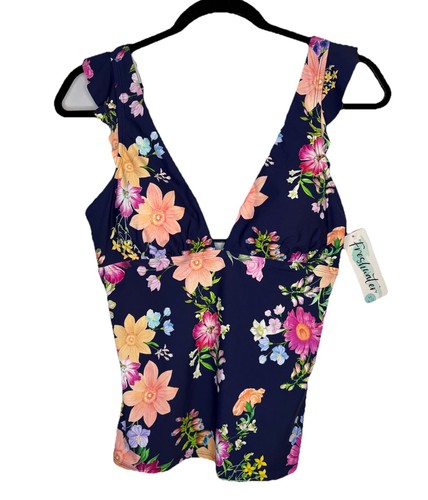 NWT FRESHWATER Women's Ruffled Sleeve TANKINI Top, Size Med