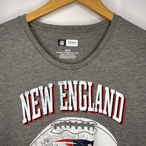 Women's New England Patriots Grey Cotton Shirt 3/4 Sleeve Medium - photo 2