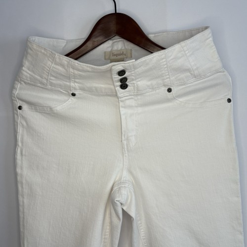 LiquidX Women’s White Stretch Denim Skinny Jeans Size 10 - photo 2