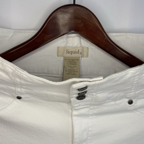 LiquidX Women’s White Stretch Denim Skinny Jeans Size 10 - photo 3