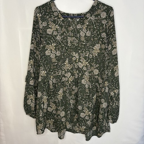 Unbranded Women’s Long Sleeve V-Neck Romantic Floral Tunic M