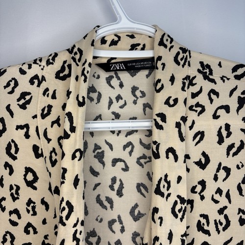 Zara Women’s Leopard Print Button And Tie Front Satin Blouse XS - photo 2
