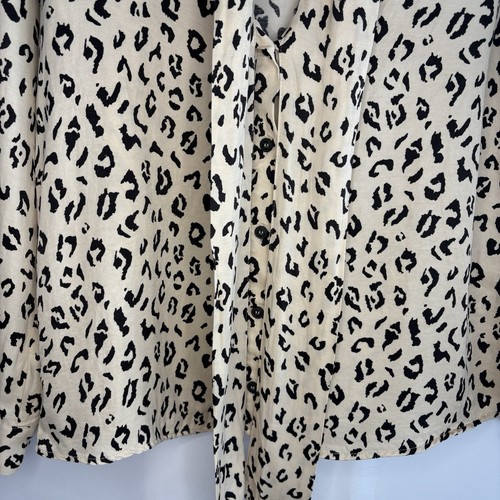 Zara Women’s Leopard Print Button And Tie Front Satin Blouse XS - photo 5