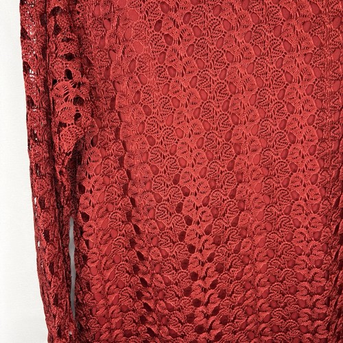 Tanjay Women’s Lined Soft Lace Long Sleeve Stretch Blouse S - photo 5