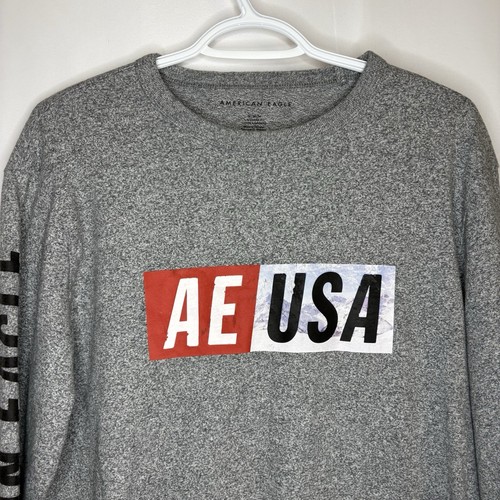 American Eagle Men’s Long Sleeve 100% Cotton Crew Neck Shirt - photo 2