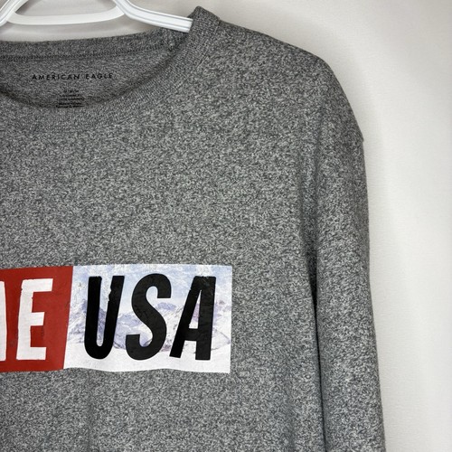 American Eagle Men’s Long Sleeve 100% Cotton Crew Neck Shirt - photo 4