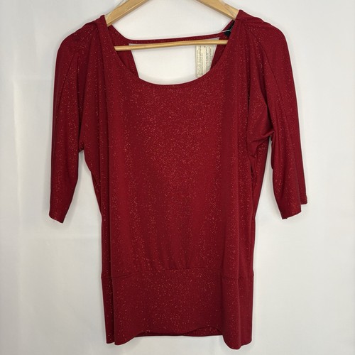 NWT Vintage Y2K Eclipse Women’s Red Sparkle Open Back Top S