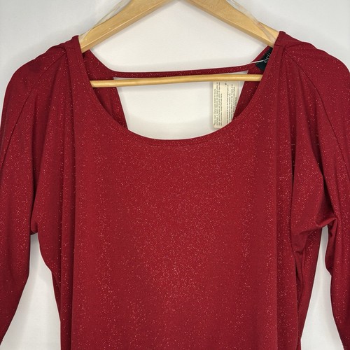 NWT Vintage Y2K Eclipse Women’s Red Sparkle Open Back Top S - photo 2
