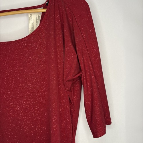 NWT Vintage Y2K Eclipse Women’s Red Sparkle Open Back Top S - photo 3