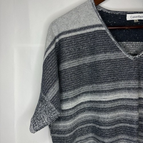 Calvin Klein Women’s BlackGrey & Silver Stripe Sweater M - photo 2