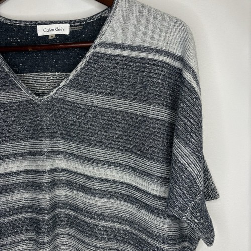 Calvin Klein Women’s BlackGrey & Silver Stripe Sweater M - photo 3