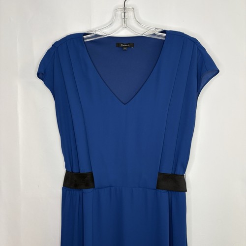 RW & CO Royal Blue Pleated Sleeveless V-Neck Dress - Medium - photo 2