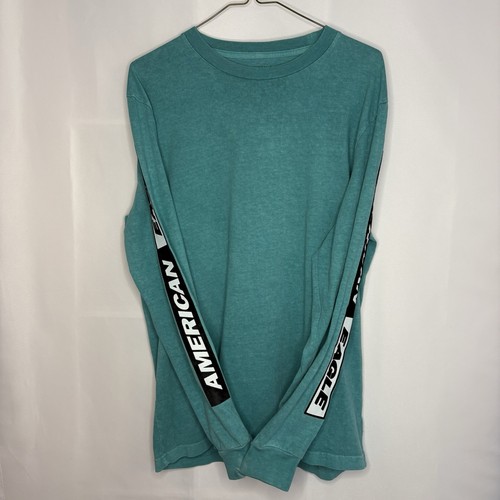 American Eagle Men’s Long Sleeve Crew Neck Shirt Teal Med