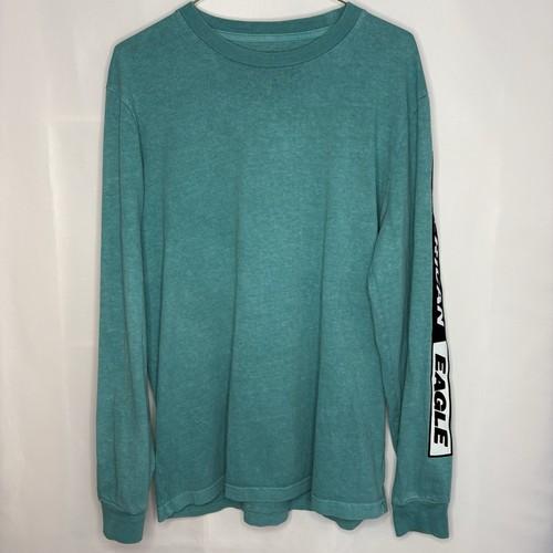 American Eagle Men’s Long Sleeve Crew Neck Shirt Teal Med - photo 2