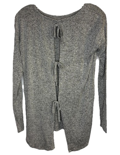 Women's AERIE “JUST ADD LEGGINGS” Heather Gray Open Tie-Back Top