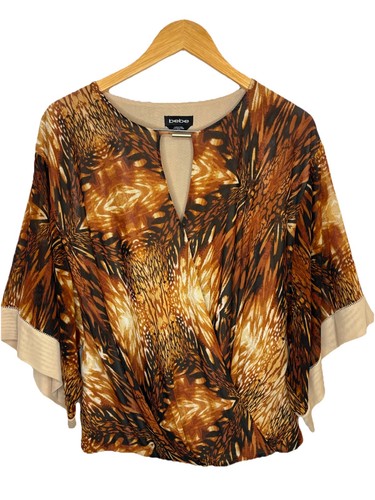 Bebe Women’s Y2K Animal Print Blouse Size Medium