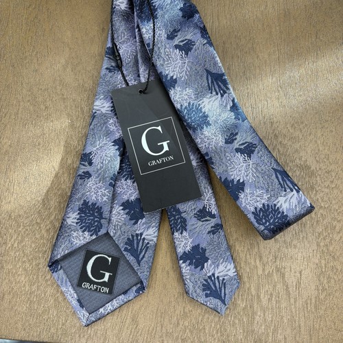 Grafton NWT Youth/Teen Silk Tie, Grey Navy Light Purple - photo 4