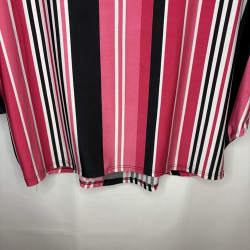 VINTAGE Y2K SUZY SHIER WOMENS PINK BLACK WHITE STRIPE TUNIC L - photo 4