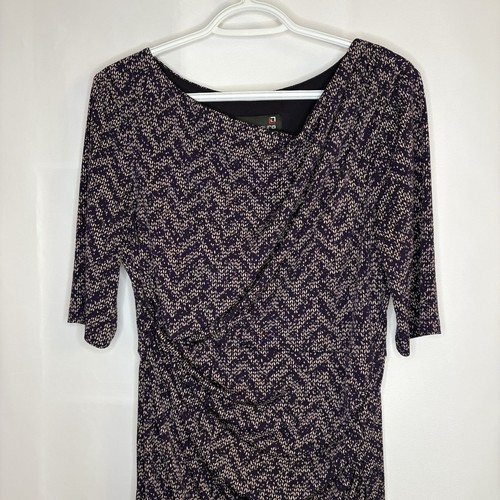 Laura Flattering Women’s Plum & Beige Wrap Dress Size 10 - photo 2